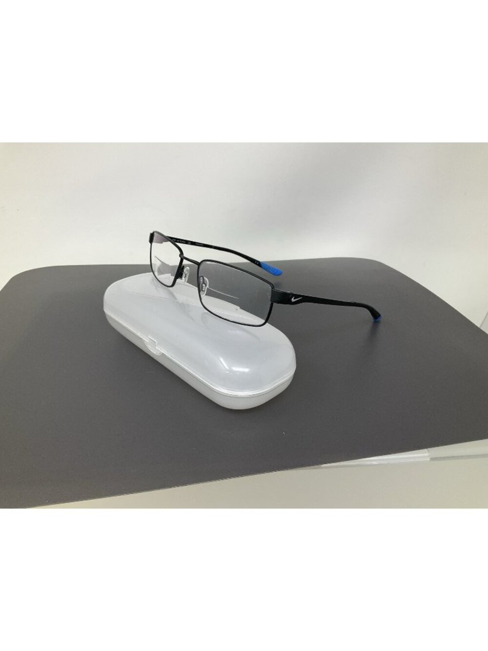 Nike Eyeglasses Frames 4270 007 Flexon Black Blue Rectangle Full Rim 54-18-140